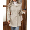 Autumn/Winter Women's Casual Coat Flattering Loose-Fit Notched Lapel Single-Row Multi-Button Mid-Length Wool Blazer