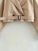 Belt Cropped Trench Spring Jacket Women Vintage Streetwear Double Breasted Long Sleeve Top Female Coat Outfits