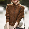 100% pure cashmere cardigan women's winter coat thickened loose knit sweater coat