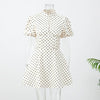 Elegant Floral Jacquard Cheongsam Mini Dress Women Black Ruffle Hem Bodycon Slim Fit Flowy Soft Chic Lady Party Gowns