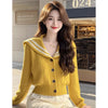 Autumn Winter V-Neck Knitt Cardigan Sweater Jacket Women High-Grade Elegant Short Sweater Coat Female Tops