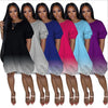 European and American Product, Oversized Women's Clothing, Casual Gradient Dress