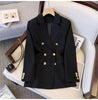 Blazer Women Spring Casual Long Sleeve Outerwears Slim Black Double Blazers Feminino Jackets Streewear