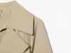 Women Short Trench Coat Lapel Double Breasted Belted Waist Long Sleeve Cropped Windbreaker Casual Commuter Outerwear