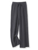100% Merino Wool Pants Women Autumn Winter Casual Wide Leg Trousers Middle Seam Style Knitted Cashmere Soft Lace-up Pants