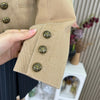 Women's Autumn Vintage Slim Fit Chic Metal Buttons High Waist Cropped Casual Coat Office Lady Suit Jacket Tops J407