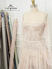Evening Dresses Customize A-Line Square Neck Women'S Formal Evening Gowns Floor-Length Ruffles Lace Long Sleeves Elega