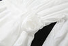 Women's Mini Dress Solid Stacked Ruffle Bandage Full Sleeve O-neck Appliques Ribbons Belt Bodycon Mujer Streetwear
