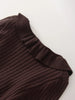 Brown Knitted Dresses For Women Maxi Elegant Trumpet Sleeves Knit Fishtail Dresses Women Long Ruffled Dresses Maxi