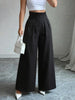 Women`s High Waist Wide Leg Pants Formal Office Wear Trousers Black/Grey Loose Fit S-xxl Spring-Autumn Daily Elegant Trousers