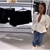 Deep V Stand Collar Peplum Blazer Long Sleeve Tailored Fitted Waist Flared Hem Spring Elegant Office Women Jacket