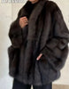 Women Thick Faux Fur Coat Lapel Hidden Button Loose Elegant Lady Outerwear Female Street Warm Commute Overcoat