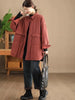 Retro Thickened Cotton Coat Women's Big Pocket Medium-Length Casual Large Size Quilted Winter Jacket W961