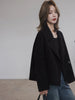 100% Pure Wool Short Coat Women Woolen Jacket Cropped Warm Relaxed Fit Chic Office Commuter Winter Outerwear