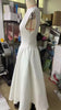 Women Circle Cut Out Back Dress Wide Shoulders and Fitted Waist Prom Dress Fluffy Hem Midi Wedding Party Dresses