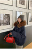 Warm Down jacket Ladies Pai Overcome Winter Cotton Padded Coat Women Parkas Horn Hooded Outcoat Big fur collar Overcoat