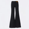 Low Waist Boot Cut Jeans For Women Stretch Denim Flared Pants Black Casual Female Bell Bottom Trousers