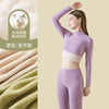 Women's Cashmere Silk Thermal Underwear Thermal Tops Warm Pants Thickened Solid Color Half Turtleneck Long Sleeve Winter Clothes