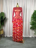 Women leaf Print patchwork smock Midi A-line Long Maxi Dress Elegant Evening Birthday Party Dresses Vestidos