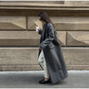 Thin Retro Double-breasted Long Coats Women Casual Loose Woolen Maxi Coat Female Early Autumn Elegant Chic Streewear