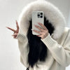 Knitwear Cardigan Women Spring Knitted Jacket Female Autumn Hooded Real Fox Fur Coat Natural Short Fur Coat Casual