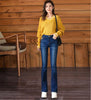Winter Vintage Velvet Flare Jeans Warm Plush Lined Skinny Vaqueros Casual High Waist Womens Denim Pants Thicken Bell-bottoms