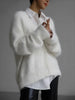 Solid Knit Cardigan Women Long Sleeve Casual V Neck Oversized Sweater Women's Autumn High Street Knitted Coats