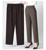 Spring Autumn Women Long Pants 2025New Elastic High Waist Casual Middle and Old Mom Pants Winter Plushed Warm Straight Pants 8XL
