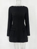 Bows Splice Long Sleeve Mini Dress Elegant Office Woman Solid Bodycon Club Party Dresses Autumn High Waist