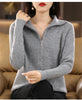 Autumn Winter Long Sleeved Knitted Cardigan Woman Zipper Casual Knitting Sweater Jacket Female Knitwear Top
