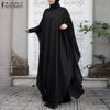 Women Chiffon Abaya Eid Mubarek Muslim Dresses Robe Long Sleeve Hijab Vestidos Abayas For Women Isamic Clothing