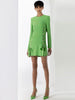 High Street S/S Designer Runway Women's Long Sleeve Ribbons Lacing Up Dress