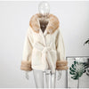 Hoody Faux Fur Furry Coats Women Belt Long Sleeve Pocket Thicken Warm Jacket Autumn Winter Urban Lady Streetwears