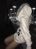 Faux Fur American Vintage Coats with Hooded Women's Y2K Sweatshirts Gothic Harajuku Subculture Punk Emo Sweatshirts and Jacket