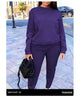 2 Pcs Hoodies Set Women California 1850 Letter Print Sweatpants Fleece Pocket Sweatshirt Jogging Outfits Winter Loose Clothes