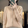 Knitted Cardigan Jacket Women Spring Autumn Flip Collar Female Appear Thin Long Sleeve Slim Ladies Sweater Coat