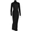 Turtleneck Long Sleeve Maxi Dress For Women Irregular Bodycon Long Dress Femme Temperament Evening Dress