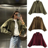 Spring Women's Suede Texture Effect Loose Version of Lapel Shoulder Jacket