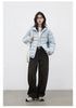 Korean Women Jeans Solid Loose Casual Retro High Waist Wide Legs Denim Pants Ladies Trousers Spring Autumn