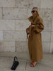 Lady Oversized Long Trench Women Coat Stand Collar Single Breasted Loose Wide Sleeve Casual Coats Autumn Winter Chic Jackets