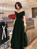 Spring Long Elegant Wine Red Soft Velvet Evening Party Wedding Dresses for Women Off Shoulder Maxi Dress