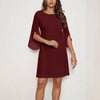 Woman Chiffon Bell Sleeve Shift Dress Woman Round Neck Soft Touch Lightweight Chic Design for Casual Elegance