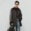 Women Coat Winter 100% Sheep Wool Corduroy Plaid Patterned Patchwork Woolen Coat
