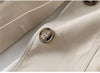 Spring Autumn Solid Trench Coat Women Single-Breasted Khaki Black Pink Beige Windbreaker Outerwear Casual Tops JH33