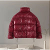 Stand Collar Layered Zipper Cotton Jacket Woman Loose Solid Color Long Sleeves Casual Coat Versatile Street Women's Warm Jackets