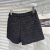 Autumn Style Contrast Color Collar Tie Sleeve Short Jacket For Women Shorts Tweed Shorts Female 11A06638
