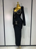 Women Sexy Sparkly Beading Bandage Dress Long Sleeve Bodycon Celebrity Party Elegant Evening Club Pary Dresses