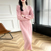 100% Merino Wool Women Long Dress Sweater V-Neck Pullover Long Dress Versatile Cashmere Knitwear Bottoming Clothing