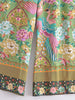 Women Peacock Floral Print Bohemian Wide Leg Pants Lady Elastic Waist Loose Rayon Boho Long Pant Oversize Trousers