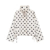 Woman Long Sleeve Polka Dot Solid Jacket High Collar Single Breasted Drawstring Coat Spring High Street Lady Chic Jackets